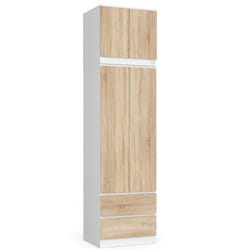 AKORD Furniture Factory SZCLPS60NADBIASON placard et armoire de chambre à coucher 3 étagères 2 portes(s) Blanc