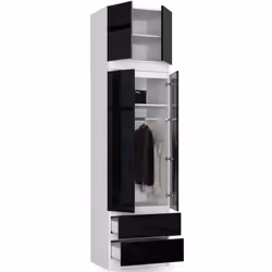 AKORD Furniture Factory SZCLPS60NADBIACZARPOL placard et armoire de chambre à coucher 3 étagères 2 portes(s) Blanc