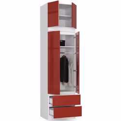 AKORD Furniture Factory SZCLPS60NADBIACZERPOL placard et armoire de chambre à coucher 3 étagères 2 portes(s) Blanc