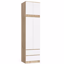 AKORD Furniture Factory SZCLPS60NADSONBIA, Chêne, Armoire, 3 étagères, 2 portes(s), Mat, Porte à charnière