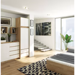 AKORD Furniture Factory SZCLPS60NADSONBIA placard et armoire de chambre à coucher 3 étagères 2 portes(s) Chêne - Vue supplémentaire 4
