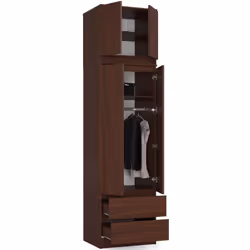 AKORD Furniture Factory SZCLPS60NADWEN placard et armoire de chambre à coucher 3 étagères 2 portes(s) Wenge