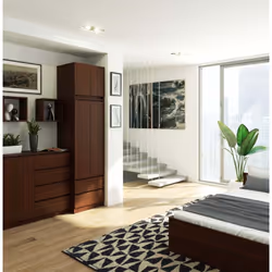 AKORD Furniture Factory SZCLPS60NADWEN placard et armoire de chambre à coucher 3 étagères 2 portes(s) Wenge - Vue supplémentaire 4