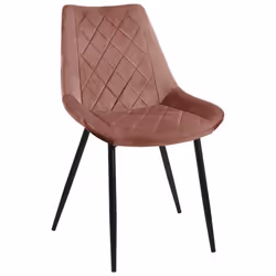1 Pièce chaise matelassée de salle à manger en velours AKORD SJ.0488 Rose