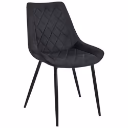 Chaise de salle à manger en velours AKORD SJ.0488 Noir - AKORD - Elégance - Chic - Métal - Velours