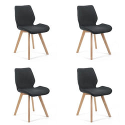 Lot de 4 chaises de salle à manger en tissu AKORD SJ.0159 Noir