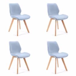 Chaises de salle à manger en tissu AKORD SJ.0159 Bleu - AKORD - Lot de 4 - Elégance - Chic - Salle à manger