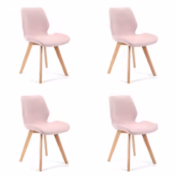 Lot de 4 chaises de salle à manger en tissu AKORD SJ.0159 Rose