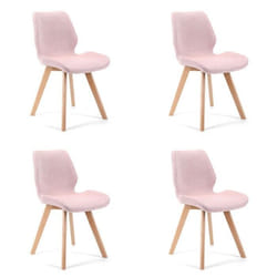 Lot de 4 chaises de salle à manger en tissu AKORD SJ.0159 Rose