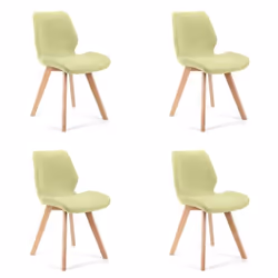 Lot de 4 chaises de salle à manger en tissu AKORD SJ.0159 Vert