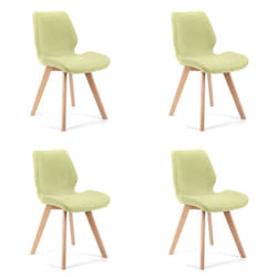 Lot de 4 chaises de salle à manger en tissu AKORD SJ.0159 Vert
