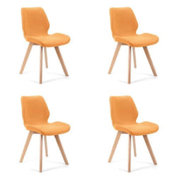 Lot de 4 chaises de salle à manger en tissu AKORD SJ.0159 Orange