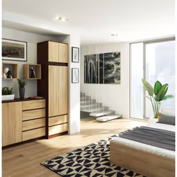 AKORD Furniture Factory SZCLPS60NADWENSON placard et armoire de chambre à coucher 3 étagères 2 portes(s) Wenge - Vue supplémentaire 4