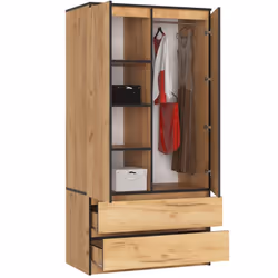 AKORD Furniture Factory SP0PSYSCRA010 placard et armoire de chambre à coucher 4 étagères 2 portes(s) Chêne