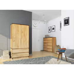 AKORD Furniture Factory SP0PSYSCRA010 placard et armoire de chambre à coucher 4 étagères 2 portes(s) Chêne - Vue supplémentaire 4