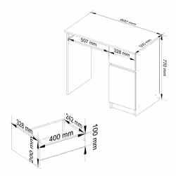 AKORD Furniture Factory IP0PBIUSZARPIKSPR bureau d'ordinateur