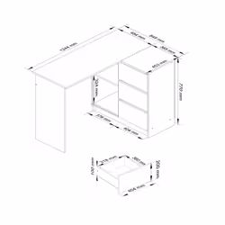 AKORD Furniture Factory IP0P3SSZABIAB16P bureau d'ordinateur Blanc