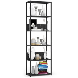 Étagère murale industrielle sur pied AKORD Noire 60 cm 6 étagères 60x32x192 cm
