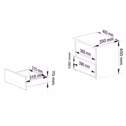 AKORD Furniture Factory OP0LCL1SZAR001 Table de nuit et table de chevet 1 tiroir(s)