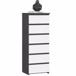 AKORD Furniture Factory OP0LCL6SZARBIA001, Blanc, 6 tiroir(s), Mat, 16 mm, 31 cm, 350 mm