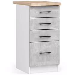 AKORD Furniture Factory KS0POLIBIABET016, Blanc, 16 mm, 4 tiroir(s), 460 mm, 400 mm, 850 mm