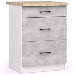 AKORD Furniture Factory KS0POLIBIABET3S007, Blanc, 16 mm, 3 tiroir(s), 460 mm, 600 mm, 850 mm