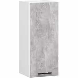 Meuble de cuisine haut AKORD W30 H720 Blanche façade Gris 1 porte 2 étagères 72x30x30 cm
