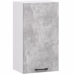 Meuble de cuisine haut AKORD W40 H720 Blanche façade Gris 1 porte 2 étagères 72x40x30 cm