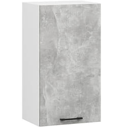 Meuble de cuisine haut AKORD W40 H720 Blanche façade Gris 1 porte 2 étagères 72x40x30 cm