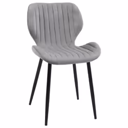 1 Pièce chaise matelassée de salle à manger en velours AKORD SJ.17 Grise