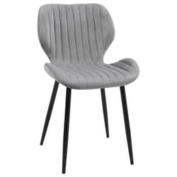 1 Pièce chaise matelassée de salle à manger en velours AKORD SJ.17 Grise