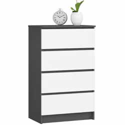 AKORD Furniture Factory OP0LK-6SZARBIA003, Blanc, 4 tiroir(s), Mat, 16 mm, 51 cm, 400 mm