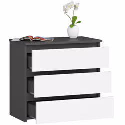 AKORD Furniture Factory OP0LCL-SZARBIA003 Table de nuit et table de chevet 3 tiroir(s)