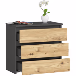 AKORD Furniture Factory OP0LCL-SZARART003 Table de nuit et table de chevet 3 tiroir(s)