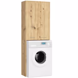 Meuble pour machine à laver AKORD FIN Chêne Artisan 64 cm 2 portes 4 étagères 64x30x180 cm