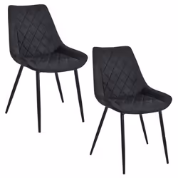 Chaises de salle à manger en velours AKORD SJ.0488 Noir - AKORD - Lot de 2 - Elégance - Chic - Tissu