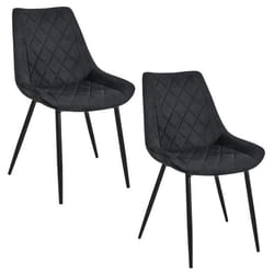 Chaises de salle à manger en velours AKORD SJ.0488 Noir - AKORD - Lot de 2 - Elégance - Chic - Tissu