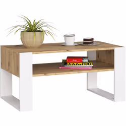 Table basse AKORD DOMI Chêne Artisan 92 cm pieds Blanc 92x50x45 cm La table basse DOMI représente le style loft populaire à l ...