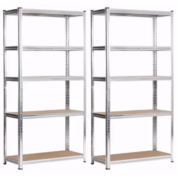 Lot de 2 étagères modulables 80 cm acier galvanisé charge maximale 875kg - L80xP40xH180 cm