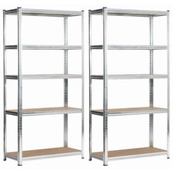 Lot de 2 étagères modulables 80 cm acier galvanisé charge maximale 875kg - L80xP40xH180 cm