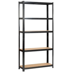 Étagères charge lourde 90 cm acier noirci charge maximale 875kg - L90xP30xH180 cm