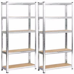 Lot de 2 étagères modulables 70 cm acier galvanisé charge maximale 875kg - L70xP30xH154 cm