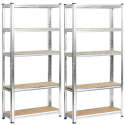 Lot de 2 étagères modulables 70 cm acier galvanisé charge maximale 875kg - L70xP30xH154 cm