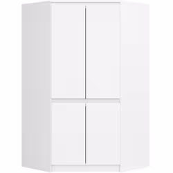 Armoire dangle AKORD S100 Blanche 100 cm 4 portes façade Blanche 6 étagères 100x50x180 cm