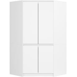 Armoire dangle AKORD S100 Blanche 100 cm 4 portes façade Blanche 6 étagères 100x50x180 cm