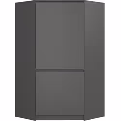 Armoire dangle AKORD S100 Gris Graphite 100 cm 4 portes façade Gris Graphite 6 étagères 100x50x180 cm