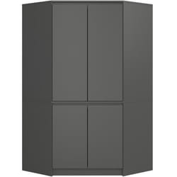 Armoire dangle AKORD S100 Gris Graphite 100 cm 4 portes façade Gris Graphite 6 étagères 100x50x180 cm