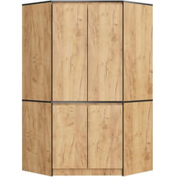 Armoire dangle AKORD S100 Chêne Craft 100 cm 4 portes façade Chêne Craft 6 étagères 100x50x180 cm
