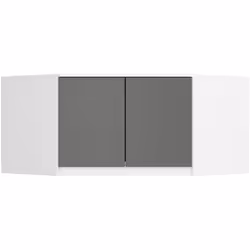 Surmeuble pour armoire AKORD S100 Blanc 100 cm 2 portes façade Gris Graphite 3 étagères 100x50x55 cm