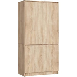 Armoire AKORD S90 Chêne Sonoma 90 cm 4 portes façade Chêne Sonoma 4 étagères 90x51x180 cm